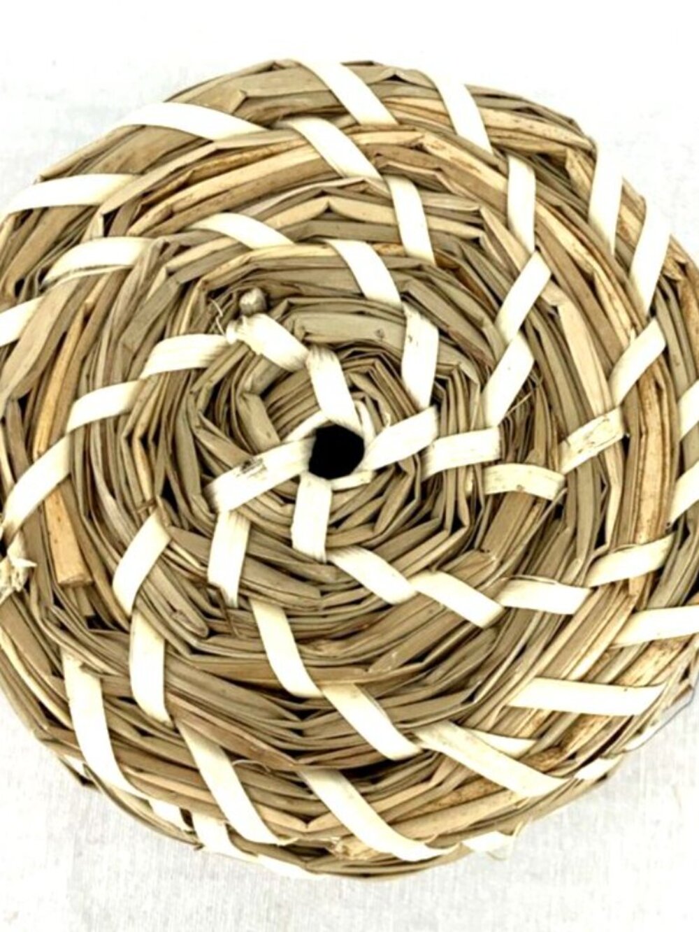 Sweetgrass Coiled Round Basket with Lid 4" - Picture 2 of 6